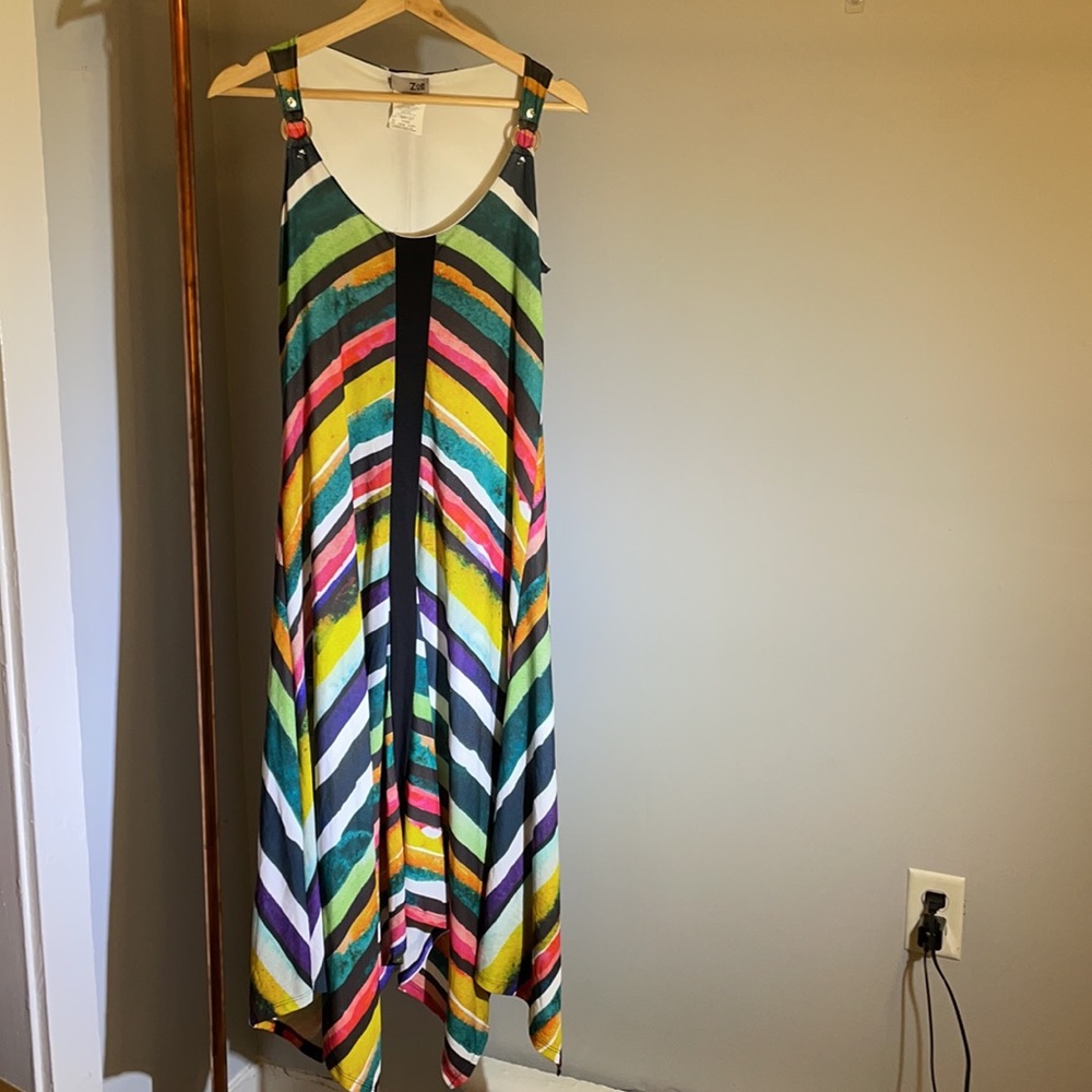 Zoē by Michael Phillips Maxi Striped Colorful Dress